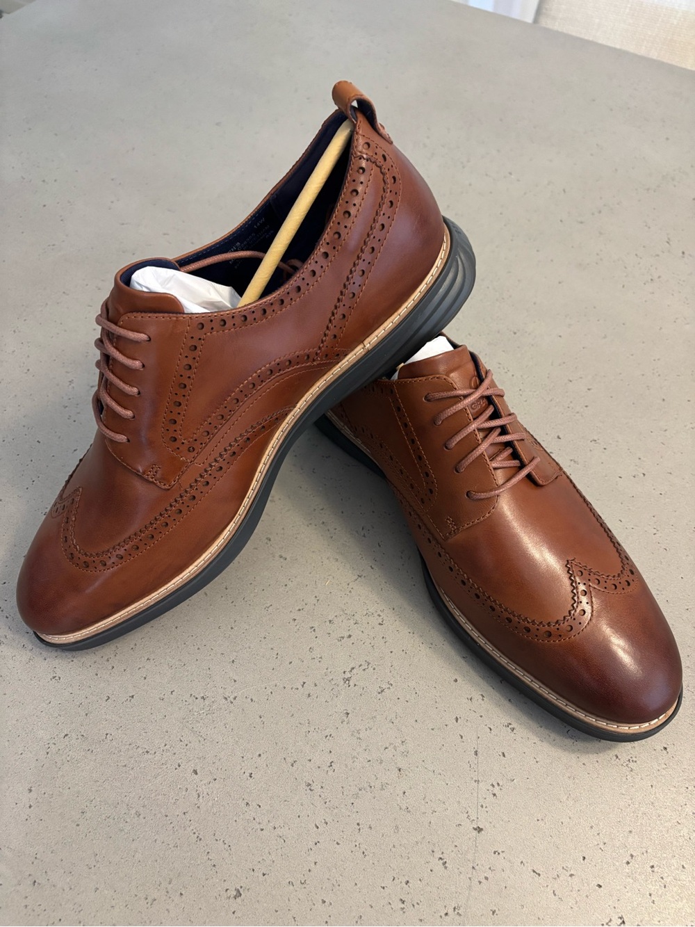 Cole Haan C26385 Size 14 Wide Men's GRANDEVOLUTON Shortwing Oxford British Tan